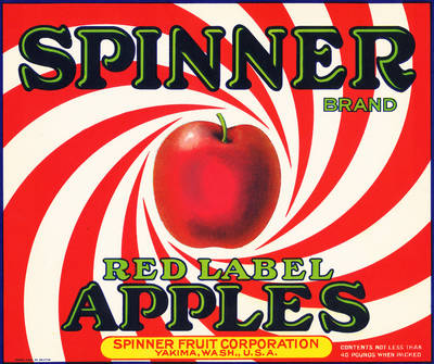 Spinner Apples fruit crate label
